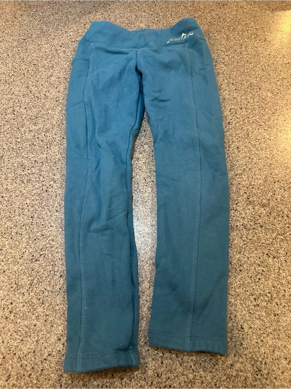 Justice Teal Plush-Lined Sweatpants